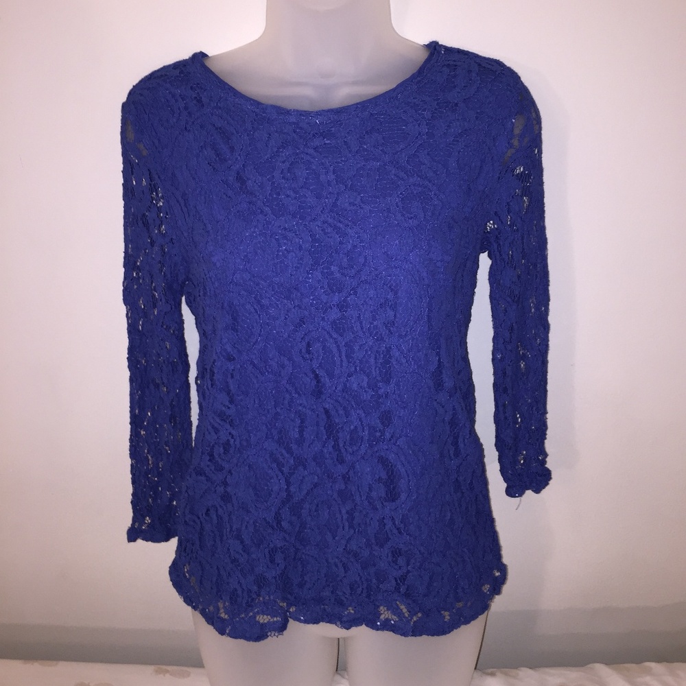 Royal Blue Lace Long Sleeve